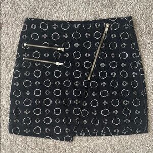 Divided White and Blue Mini Pencil Skirt